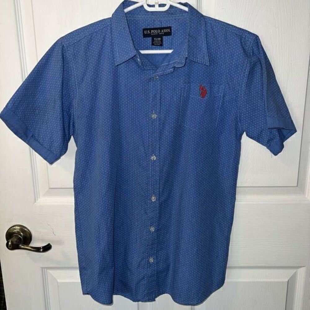 U.S. POLO ASSN Boys Button Down Blue‎ Shirt Size XL 18
